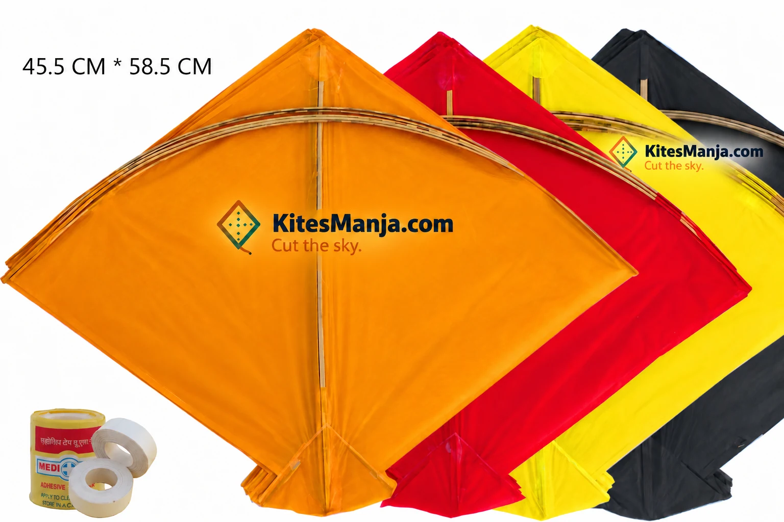 40 Colour Indian Fighter Cheel Kites (Size 58.5*45.5 Centimeters)