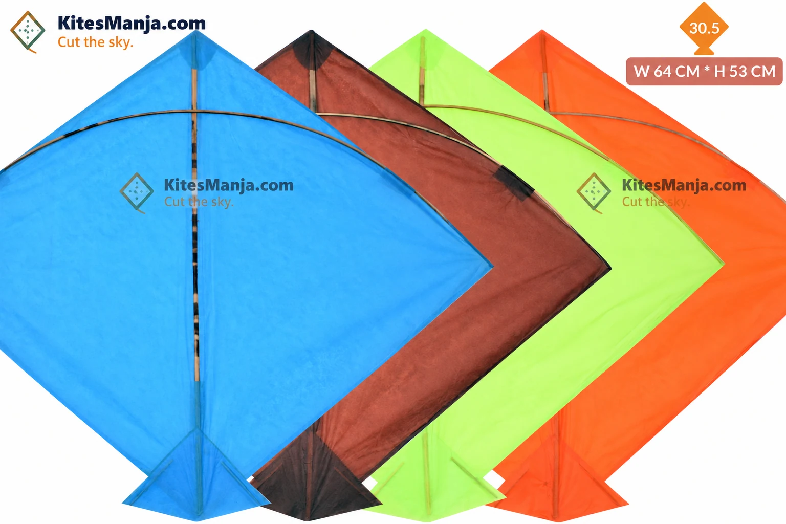 40 Adadhiya Gol Patang Kites (Size 53*64 Centimeter) + Free Shipping