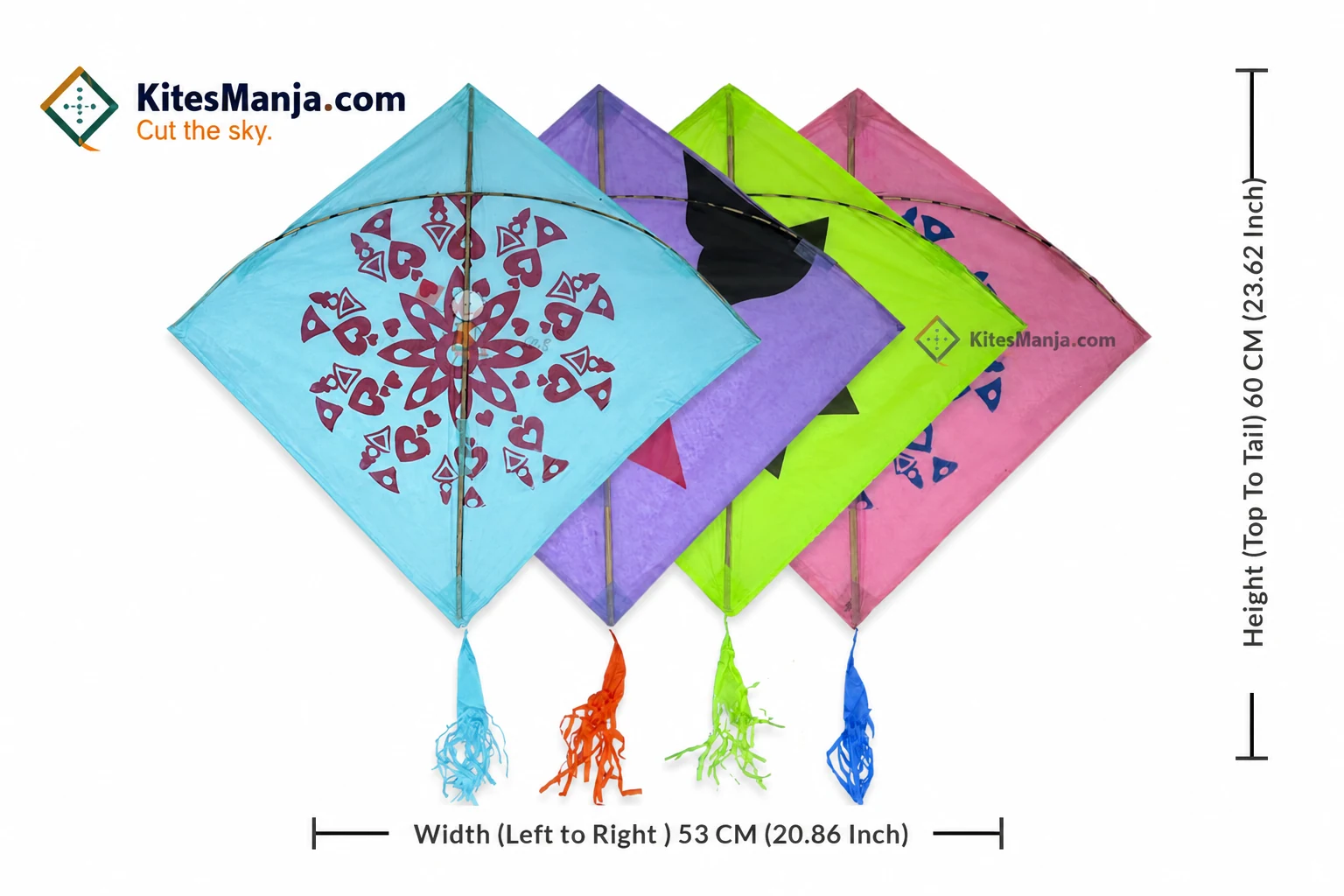 40 Rocket Designer Kites (Size 60*53 Centimetres), Regular Size Kites + Free Shipping