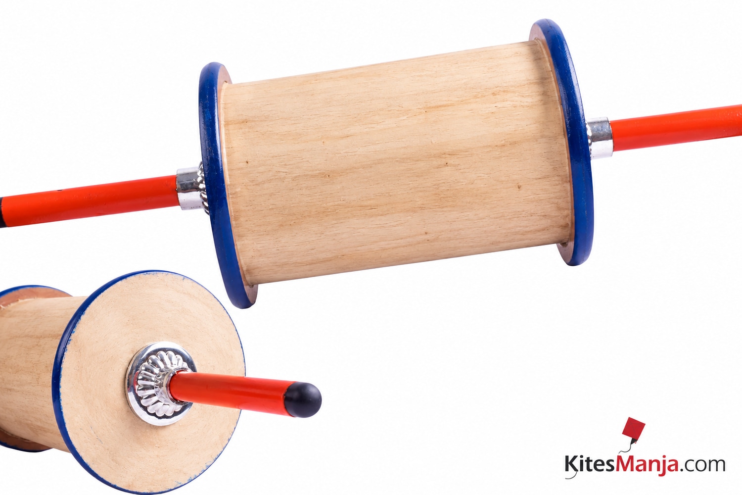 2 Reel Capacity Empty Wooden Spool/Firki/Charkhi For Kite Flying + Free Shipping