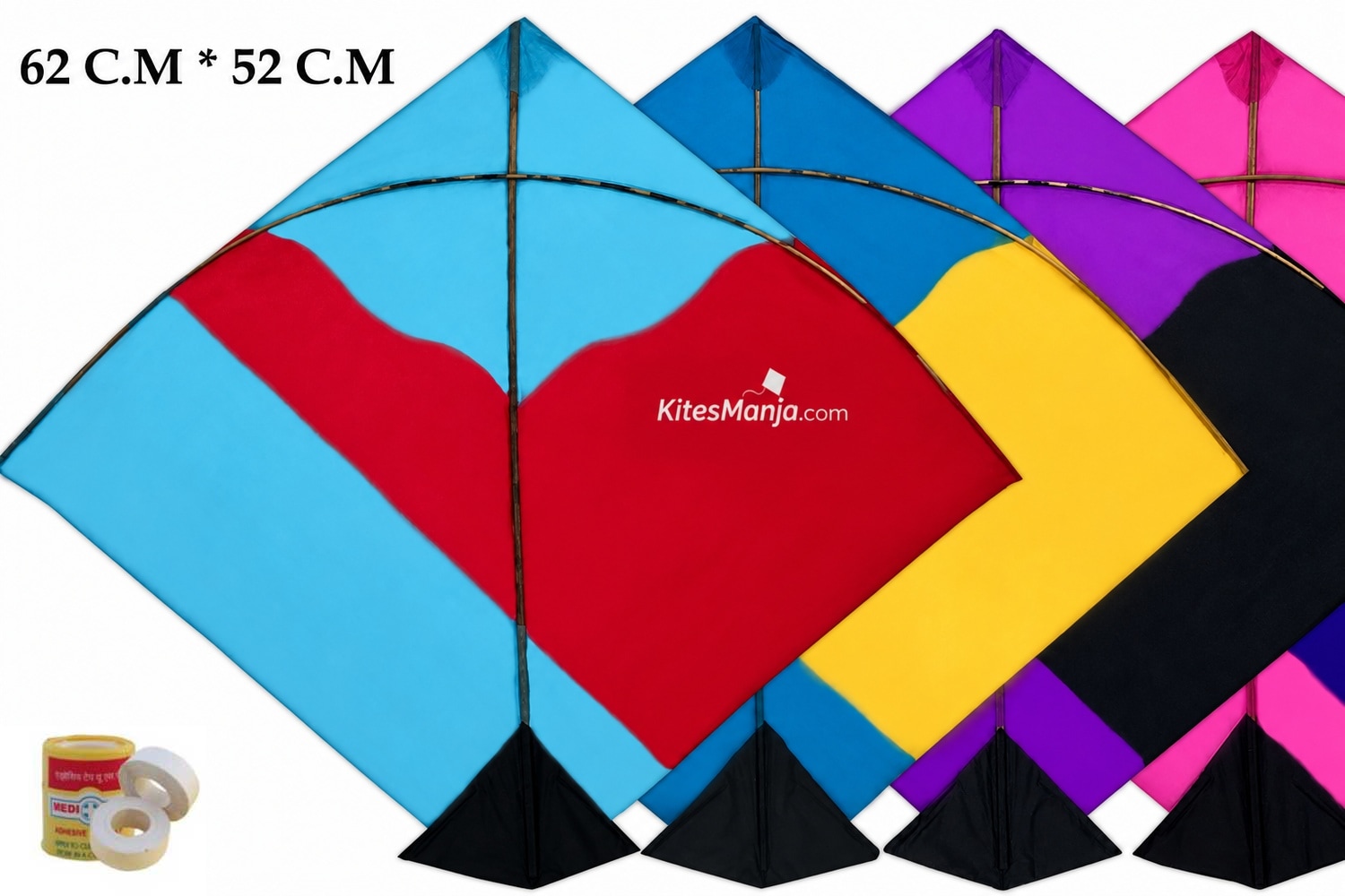 40 Designer Fighter Adadhiya Patang Kites (Size 62*52 Centimeters) + Free Shipping