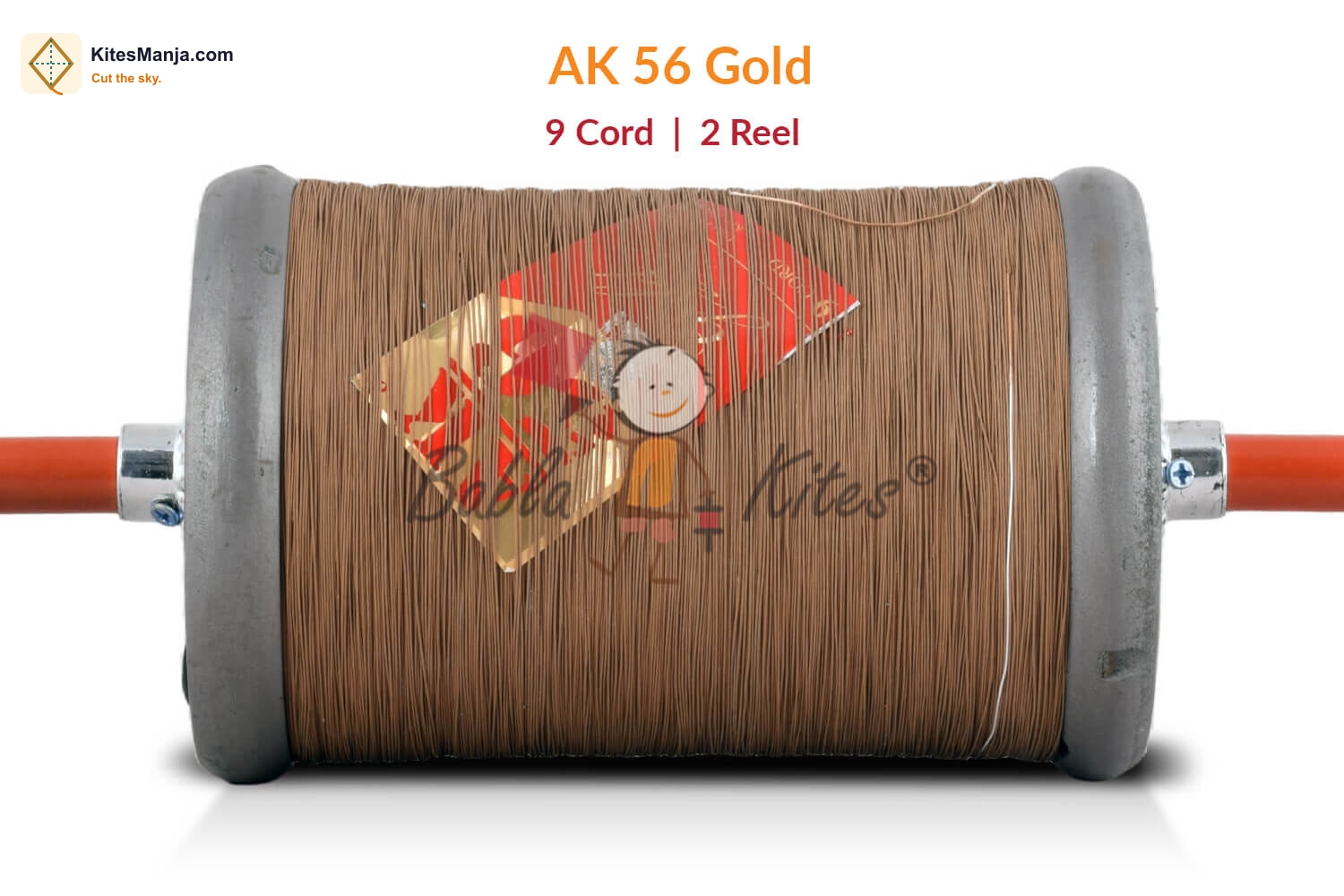 9 Cord AK56 Gold Manjha (250 gm/2.5 Reel) Made by Bareli Experts (6 Time Coated Manjha) + Free Shipping