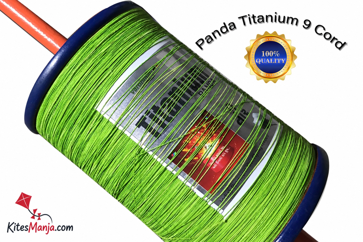 9 cord Panda Titanium 9 Cord Manja (Original ); 250 gm (2.5 Reel Complete) with Wooden Spool (Pink colour thread available only)+ Free Shipping