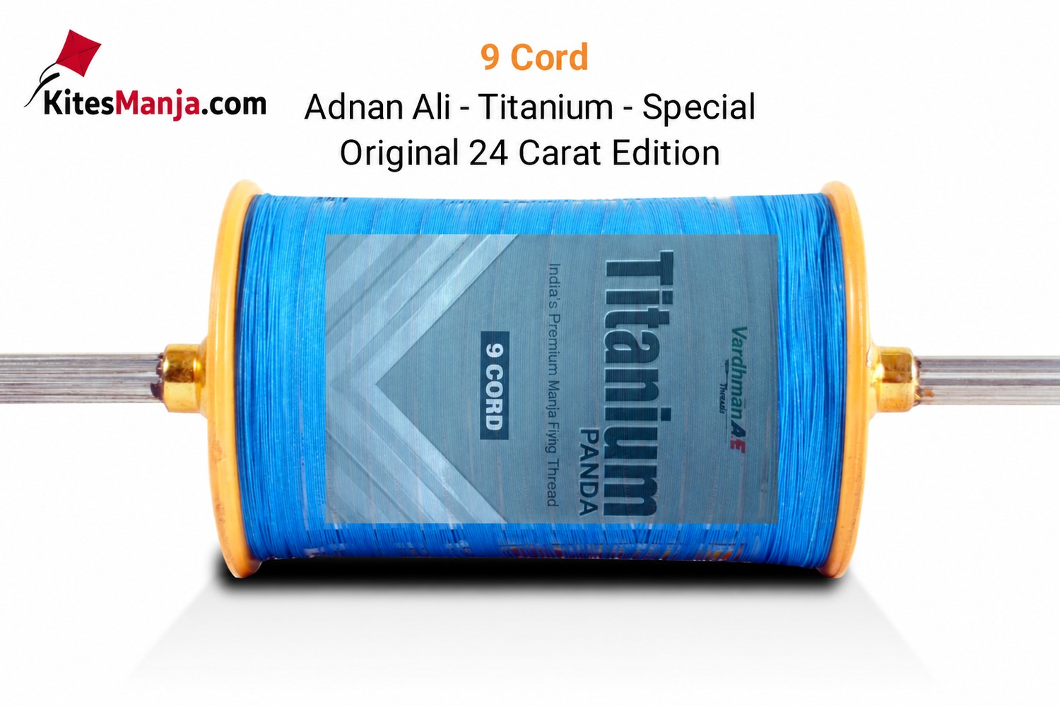 Adnan Ali 24 Carat Article – Titanium 9 Cord Manjha (2.5 Reel / 250 gm) Extra Strong Kite Manjha + Free Shipping
