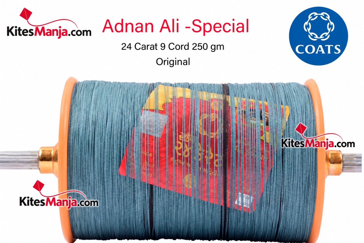 Adnan Ali 24 Carat Article – 9 Cord All New 24 Carat by Coats Manjha (250 gm/2.5 Reel) + Free Shipping