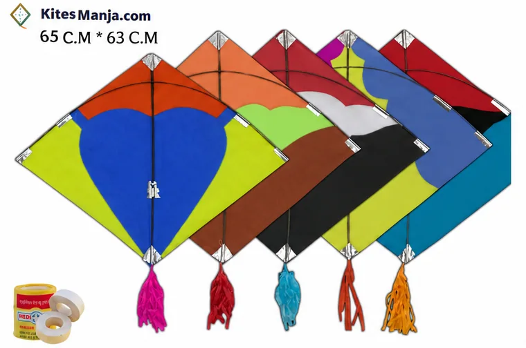 40 Khambhati Ghesiya Designer Patang Kites (Size 63 (Top to tail)*65 Centimeter) + Free Shipping