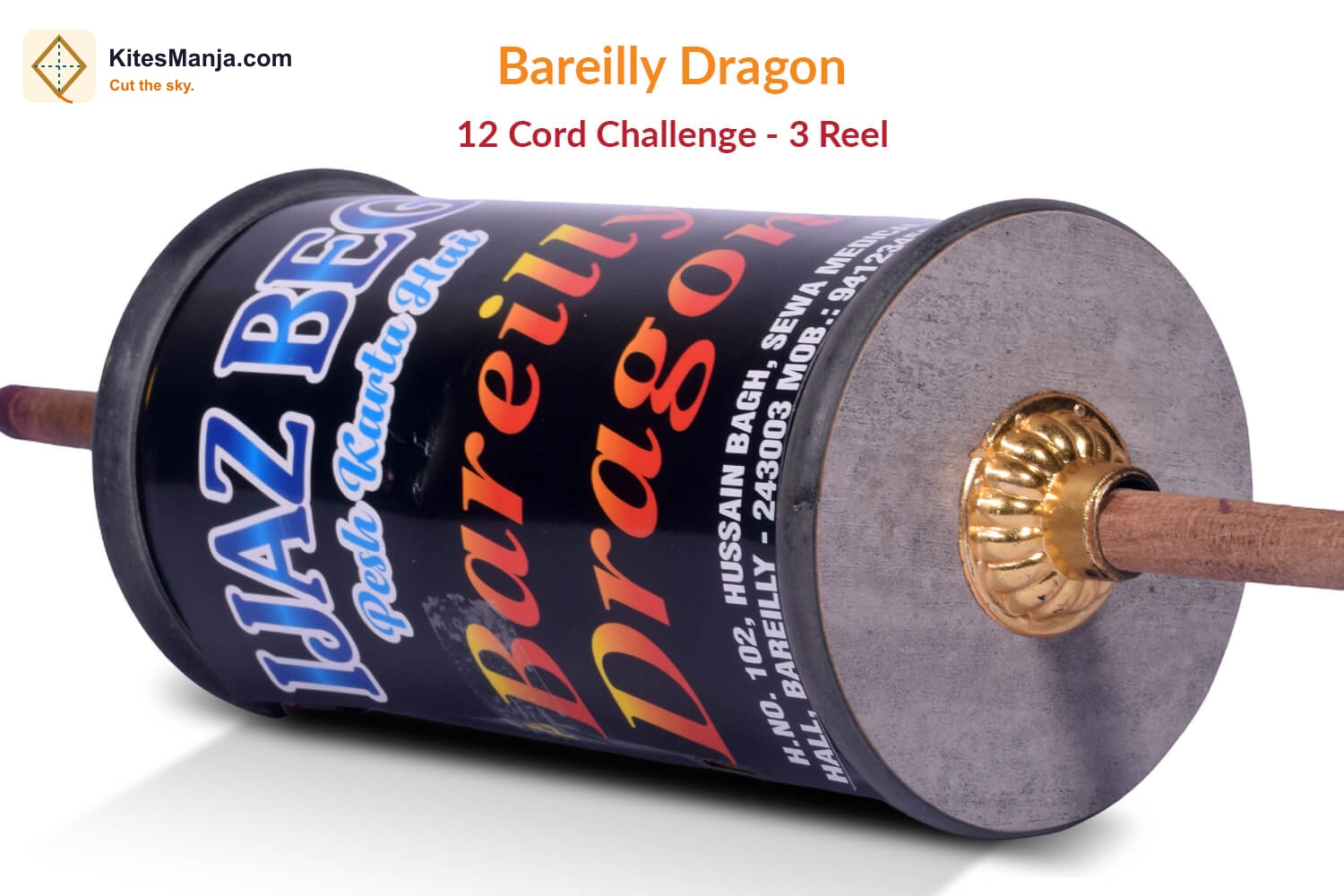 Exclusive Bareilly Dragon 12 Cord Challenge (3 Reel) Manjha by Ijaz Beg