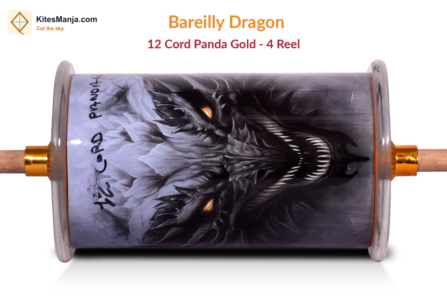 Exclusive Original Bareilly Dragon 12 Cord Panda Gold (4 Reel) Manjha by Ijaz Beg