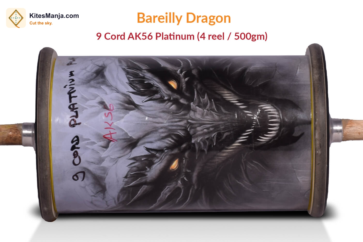 Exclusive Original Bareilly Dragon 9 Cord AK56 Platinum Manjha (4 Reel) by Ijaz Beg