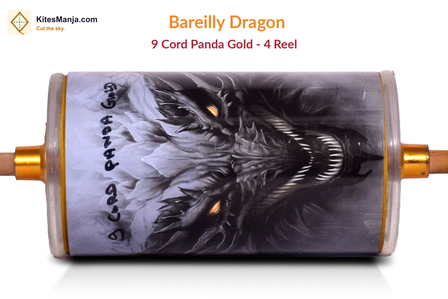 Exclusive Original Bareilly Dragon 9 Cord Panda Gold (4 Reel) Manjha by Ijaz Beg