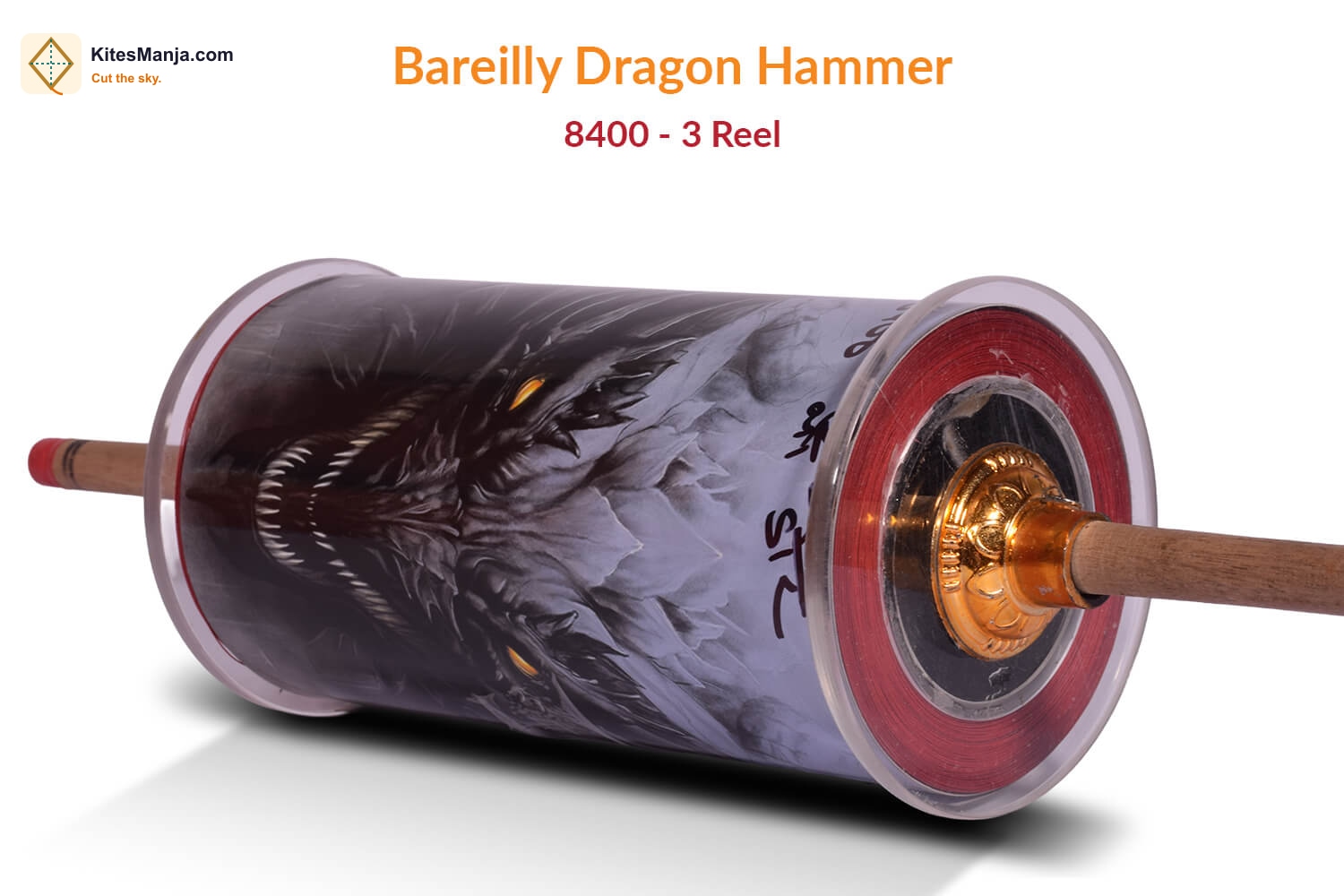 Original Super Sharp Bareilly Dragon Hammer 8400 (3 Reel) 6 Cord Manjha – Free Delivery