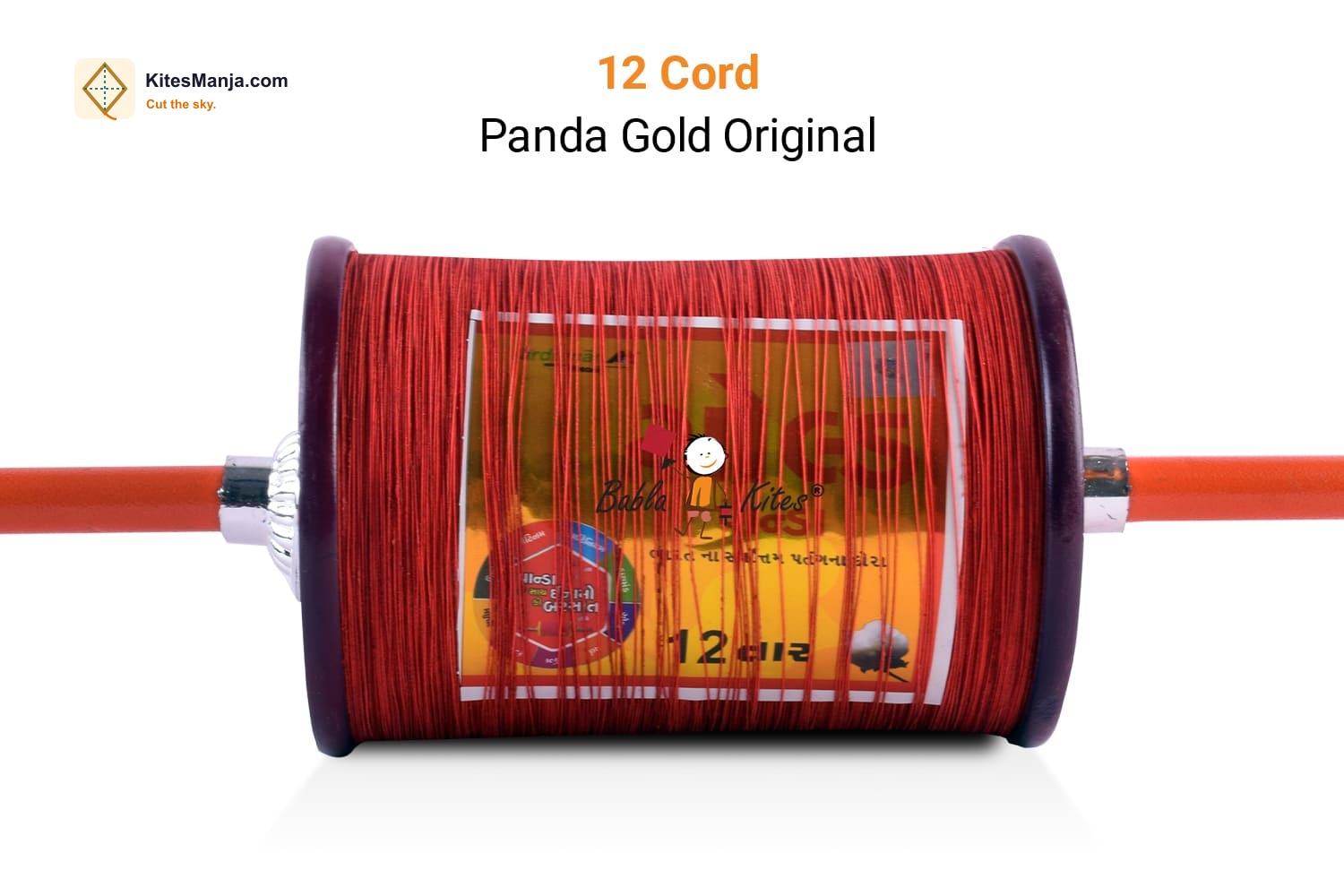Panda Gold 12 Cord Manjha (250gm/2200 Meter) Extra Strong Kite Thread Cutting Manjha + Free Shipping