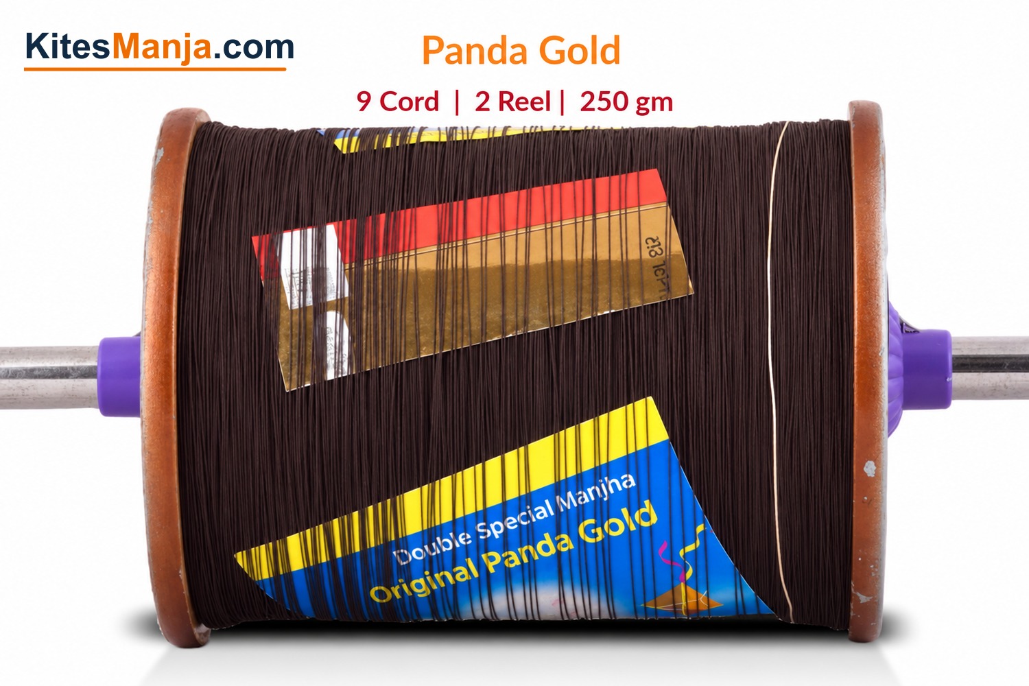 Panda Gold 9 Cord Manjha (2.5 Reel / 2500 Meter) Extra Strong Kite Thread Cutting Manjha + Free Shipping