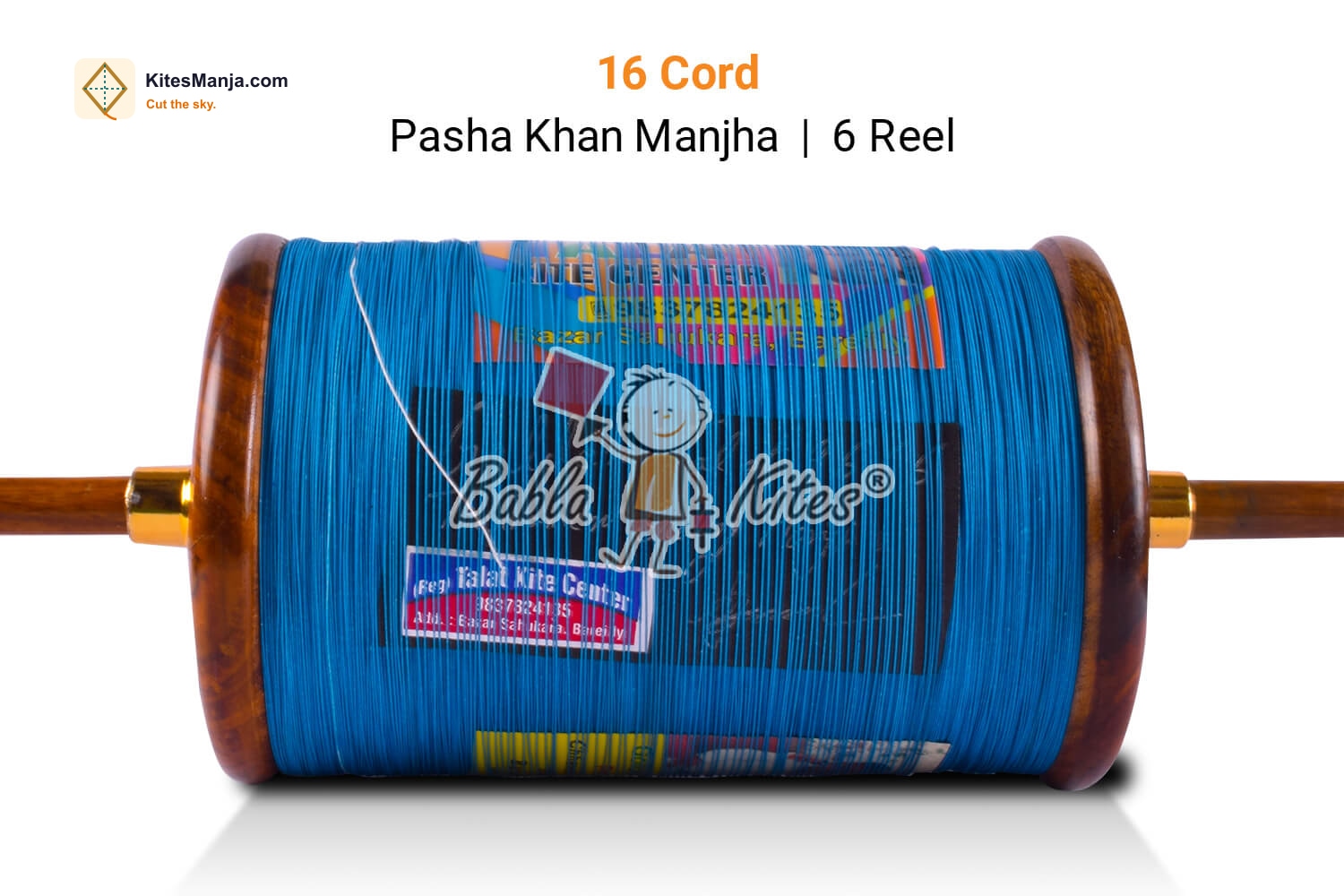 Pasha Khan Manjha – 16 Cord 6 Reel Maidani Manjha – Golden Talat 9666 – No. 1 Quality + Free Shipping