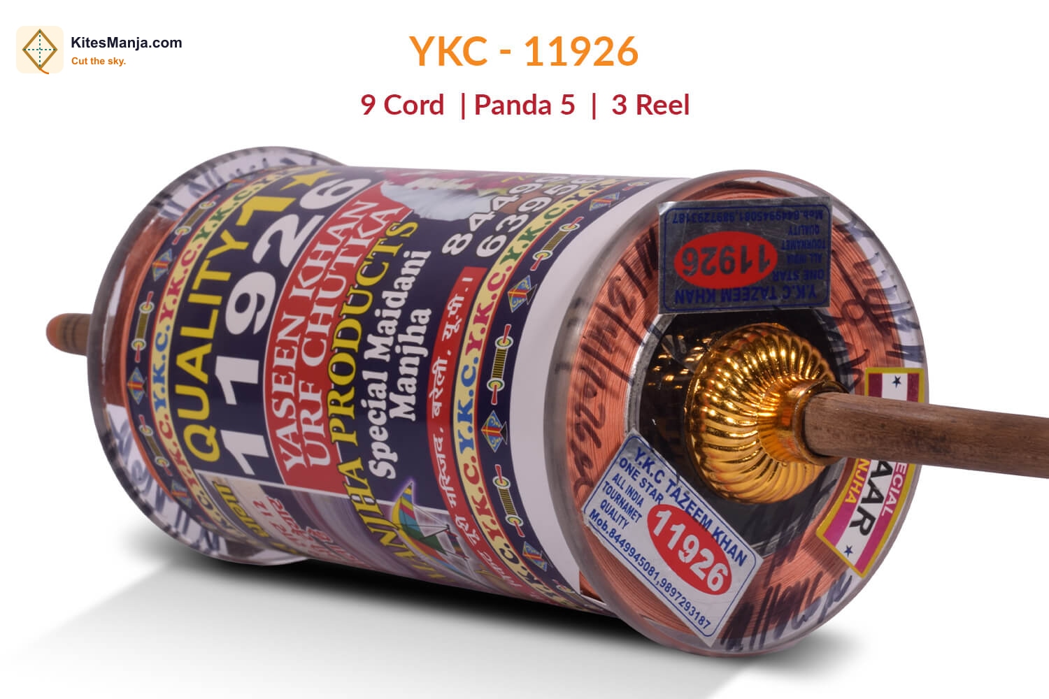 YKC URF Chutka Ustad 9 Cord 3 Reel 11926 Original Maidani Manjha No. 1 Quality